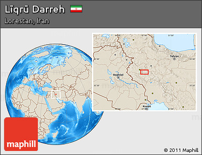 Shaded Relief Location Map of Līqrū Darreh