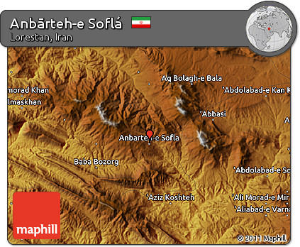 Physical Map of Anbārteh-e Soflá