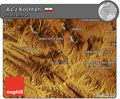 Physical Map of `Azīz Koshteh