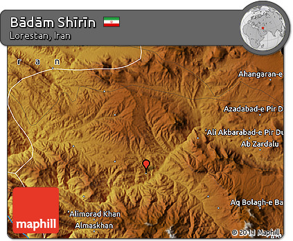Physical Map of Bādām Shīrīn