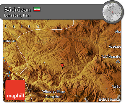 Physical Map of Bādrūzan