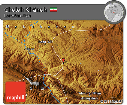 Physical Map of Cheleh Khāneh