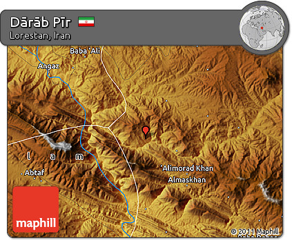 Physical Map of Dārāb Pīr