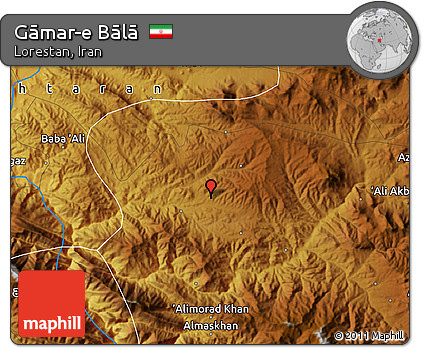Physical Map of Gāmar-e Bālā