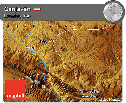 Physical Map of Ganjavān