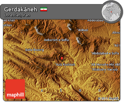 Physical Map of Gerdakāneh