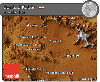Physical Map of Gonbad Kabūd