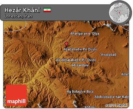 Physical Map of Hezār Khānī