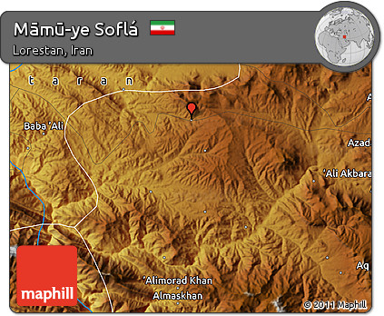 Physical Map of Māmū-ye Soflá