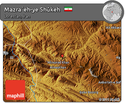 Physical Map of Mazra`eh-ye Shūkeh