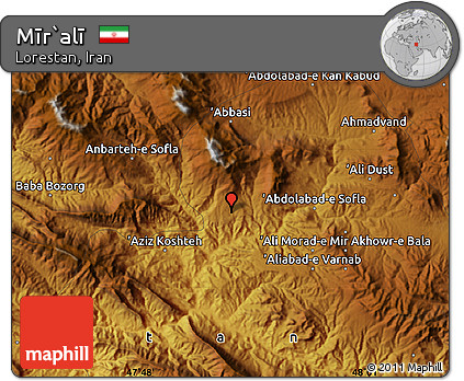 Physical Map of Mīr`alī