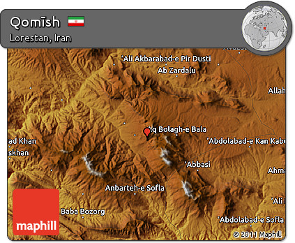 Physical Map of Qomīsh