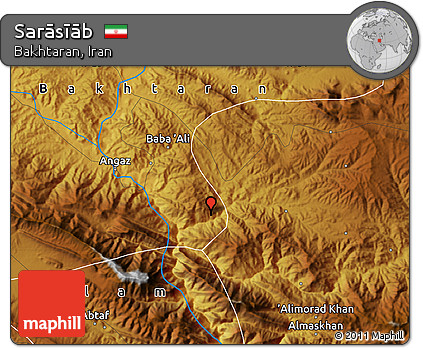 Physical Map of Sarāsīāb