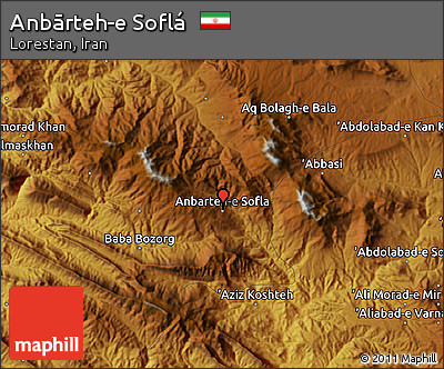 Physical Map of Anbārteh-e Soflá
