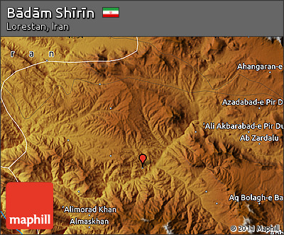 Physical Map of Bādām Shīrīn