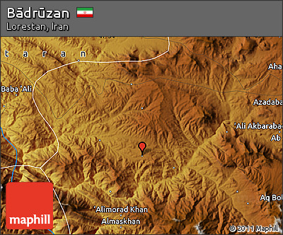 Physical Map of Bādrūzan