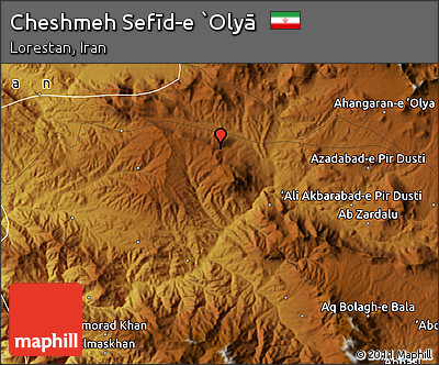 Physical Map of Cheshmeh Sefīd-e `Olyā