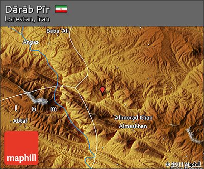 Physical Map of Dārāb Pīr