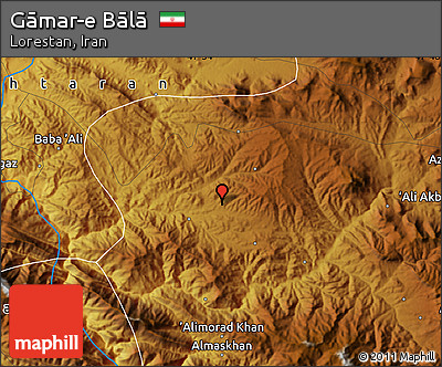 Physical Map of Gāmar-e Bālā
