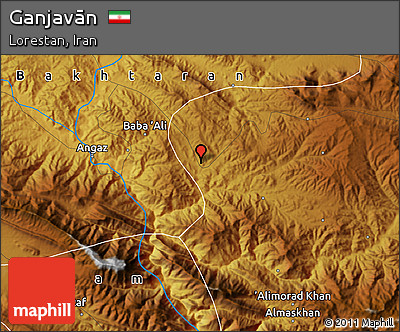 Physical Map of Ganjavān