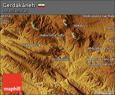 Physical Map of Gerdakāneh