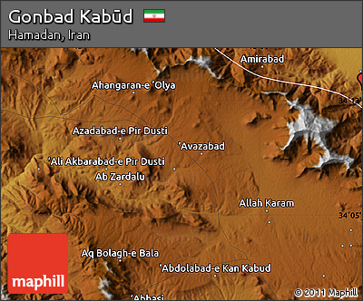 Physical Map of Gonbad Kabūd