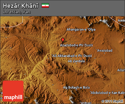 Physical Map of Hezār Khānī