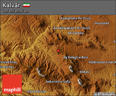 Physical Map of Kalvār