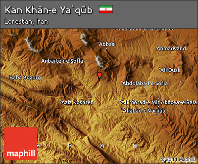 Physical Map of Kan Khān-e Ya`qūb