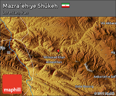 Physical Map of Mazra`eh-ye Shūkeh