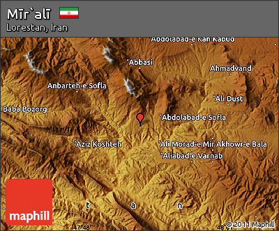 Physical Map of Mīr`alī