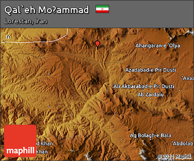 Physical Map of Qal`eh Moḩammad