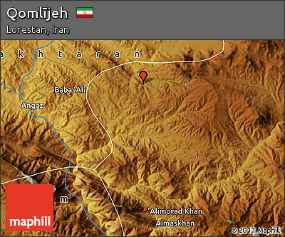 Physical Map of Qomlījeh