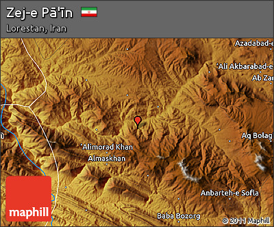 Physical Map of Zej-e Pā'īn