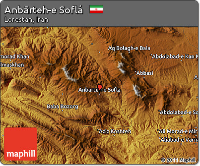 Physical Map of Anbārteh-e Soflá