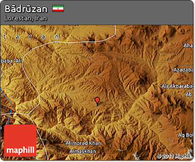 Physical Map of Bādrūzan