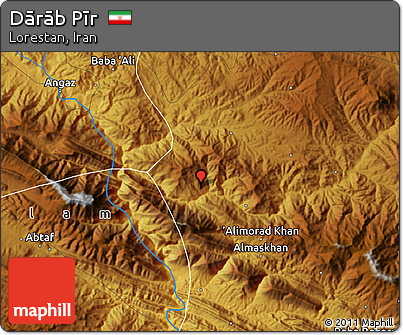 Physical Map of Dārāb Pīr