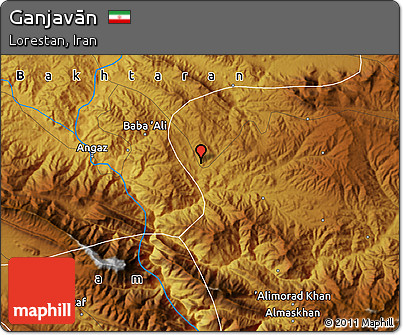 Physical Map of Ganjavān