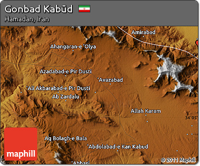 Physical Map of Gonbad Kabūd