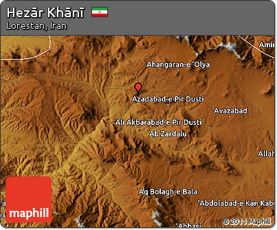 Physical Map of Hezār Khānī