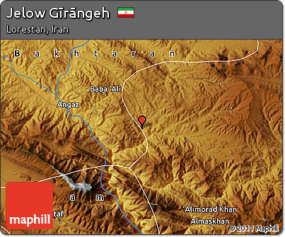 Physical Map of Jelow Gīrāngeh