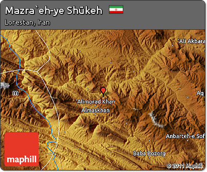 Physical Map of Mazra`eh-ye Shūkeh