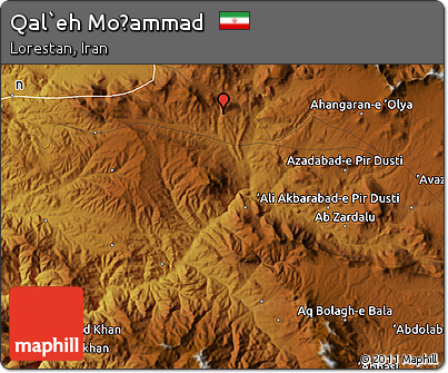 Physical Map of Qal`eh Moḩammad