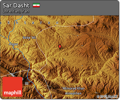 Physical Map of Sar Dasht
