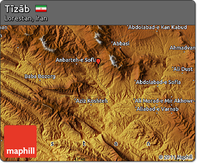 Physical Map of Tīzāb