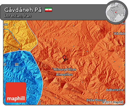Political Map of Gāvdāneh Pā