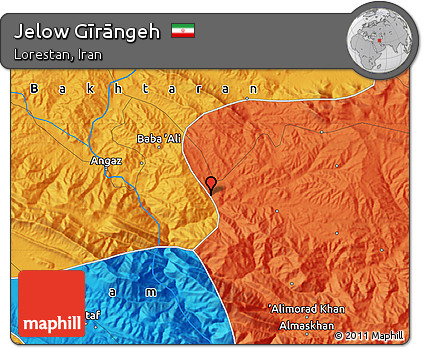 Political Map of Jelow Gīrāngeh