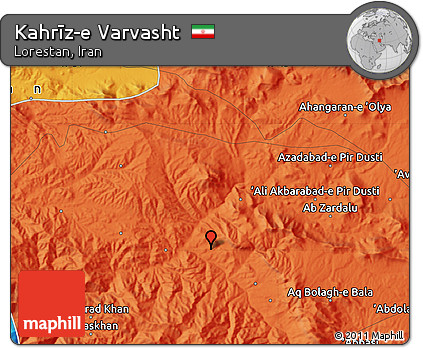 Political Map of Kahrīz-e Varvasht