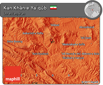 Political Map of Kan Khān-e Ya`qūb