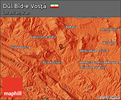 Political Map of Dūl Bīd-e Vosţá